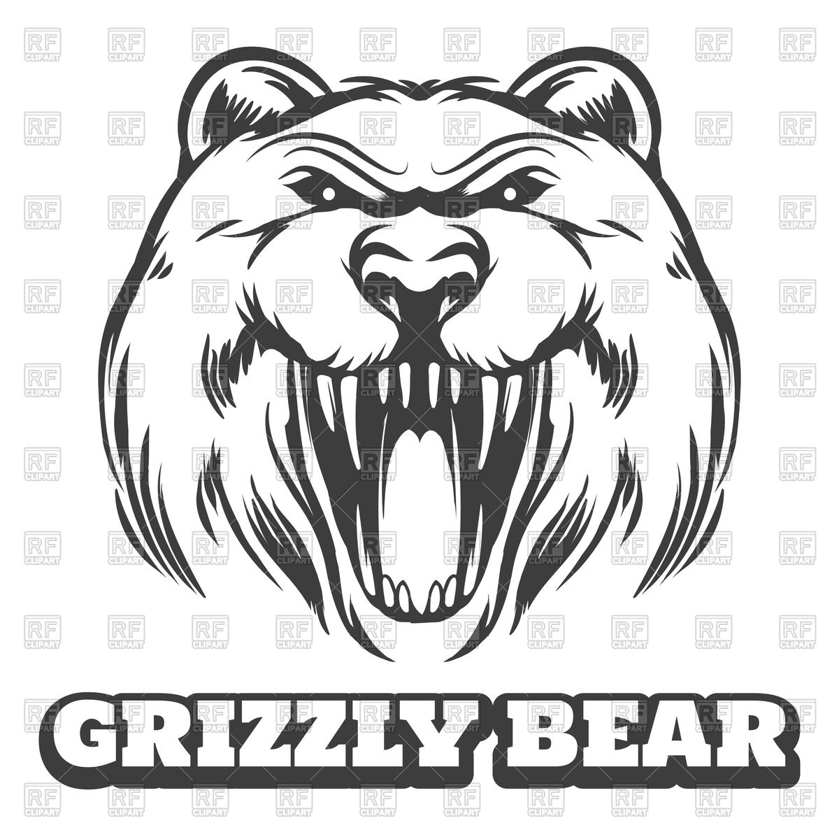 1200x1200 Bear Head Logo Vector Image Of Silhouettes, Outlines Vectortatu