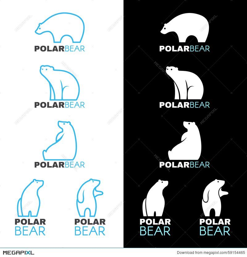 800x830 Blue White Polar Bear Logo Vector Design Illustration