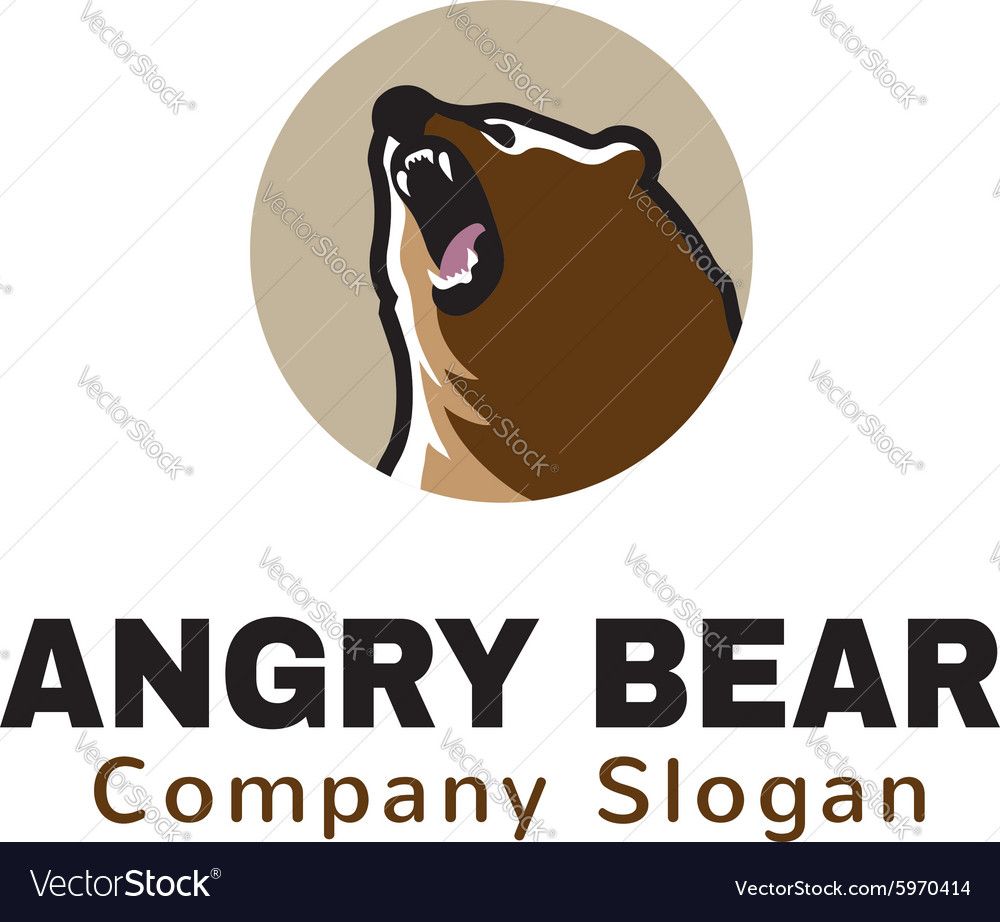 1000x922 Angry Bear Logo Vector Image