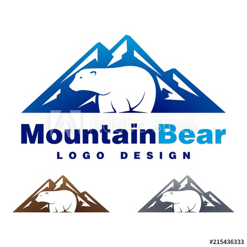 500x500 Mountain Bear Design Logo Vector Illustration Mountain And Bear