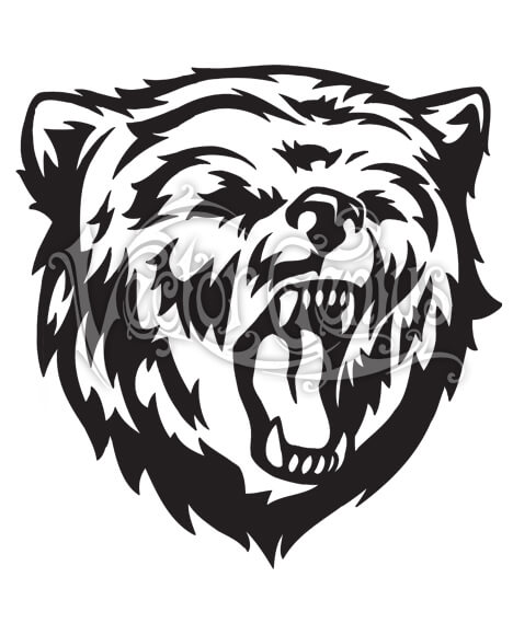 468x580 Roaring Iconic Bear Logo