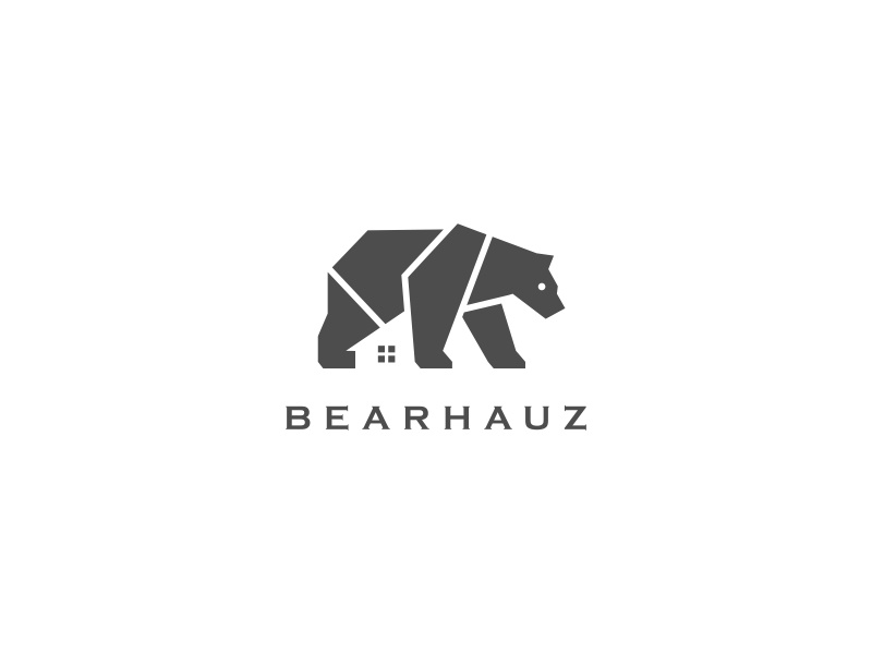 800x600 Bear House Logo Vector Icon Illustration