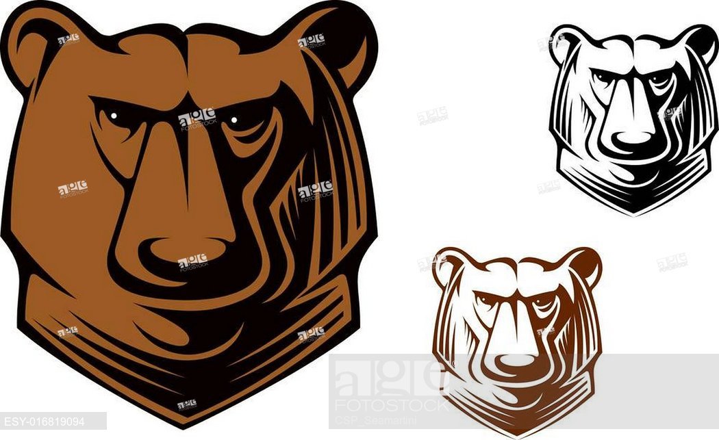 1050x643 Kodiak Bear Mascot, Stock Vector, Vector And Low Budget Royalty