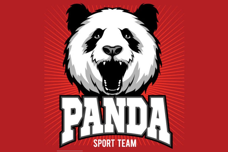 794x529 Panda Bear Mascot Sports Team Clipart Vector Clip Art Etsy