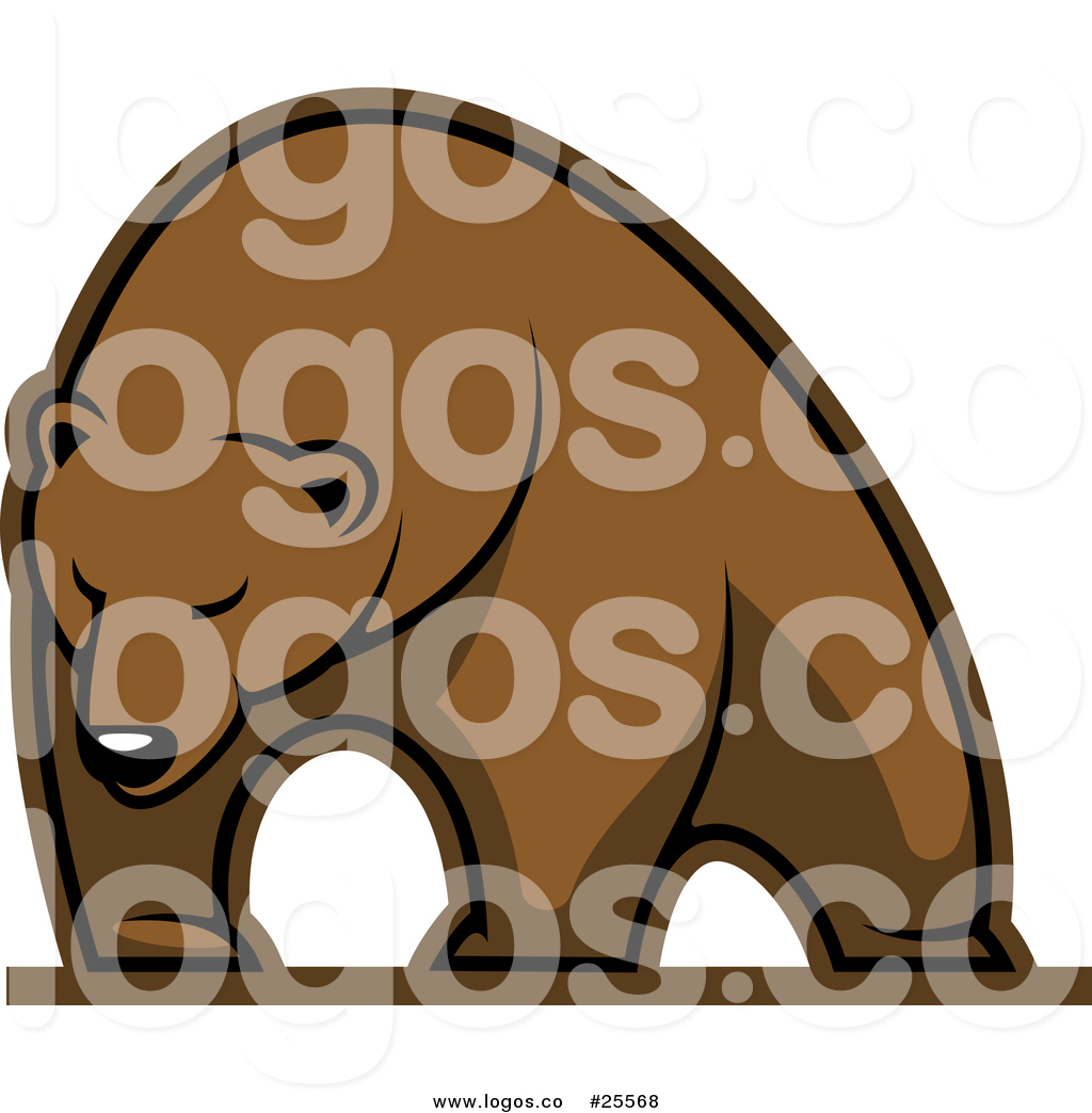 1024x1044 Royalty Free Vector Logo Of A Brown Bear Mascot