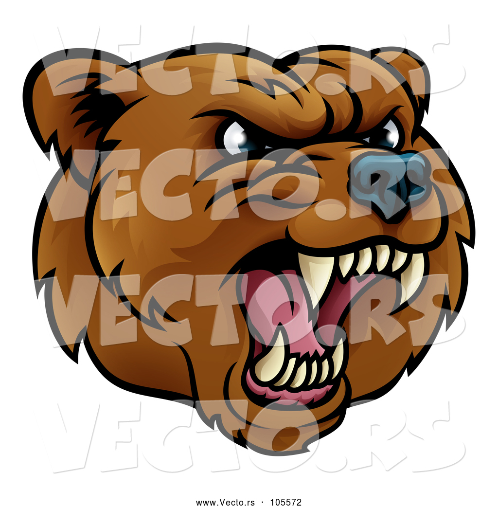 1024x1044 Vector Of An Aggressive Rival Cartoon Grizzly Bear Mascot Growling