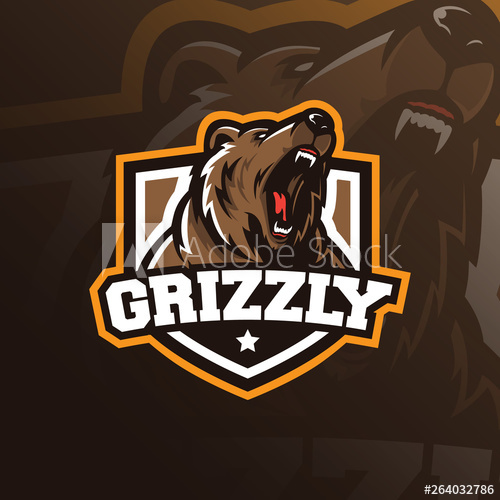 500x500 Bear Mascot Logo Design Vector With Modern Illustration Concept