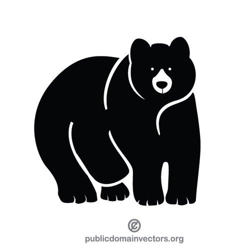 Black Bear Silhouette Vector Graphics 500x500 Black Bear Silhouette Vector Graphics