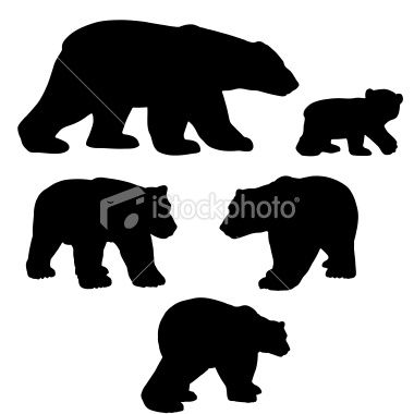 380x380 Polar Bear Silhouettes With Cub Cubs Bear Silhouette, Bear