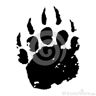 400x400 Bear Paw Print Vector Black Bear Footprint Isolated On White