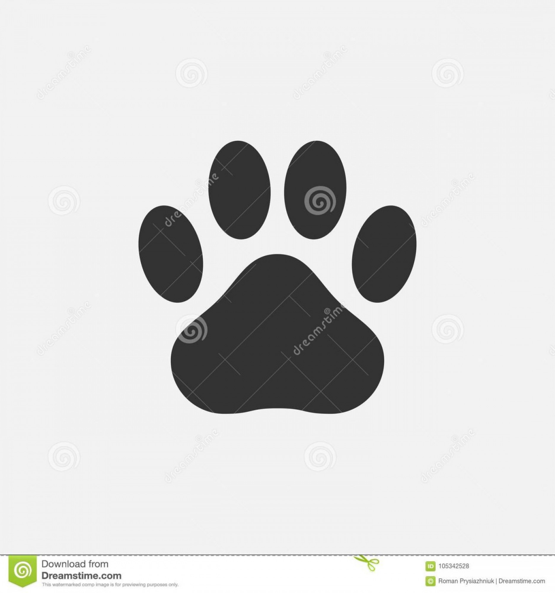 1872x2001 Paw Print Icon Footprint Animal Cat Dog Bear Vector Illustration