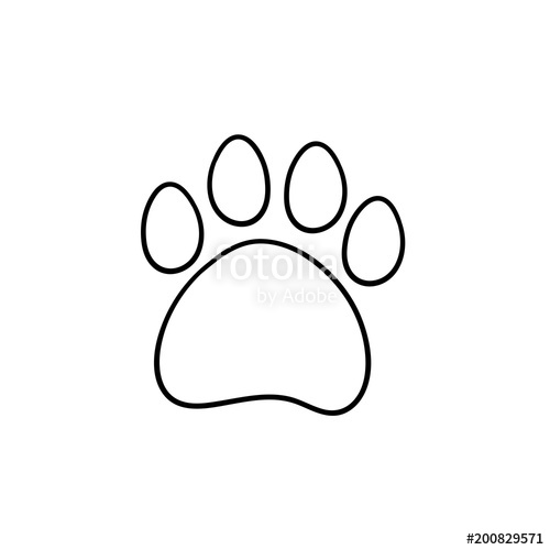 500x500 Paw Print Hand Drawn Outline Doodle Icon Bear Paw Print Vector