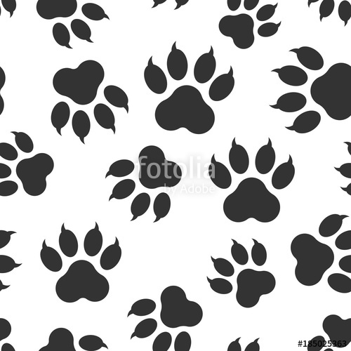 500x500 Paw Print Icon Seamless Pattern Background Business Flat Vector