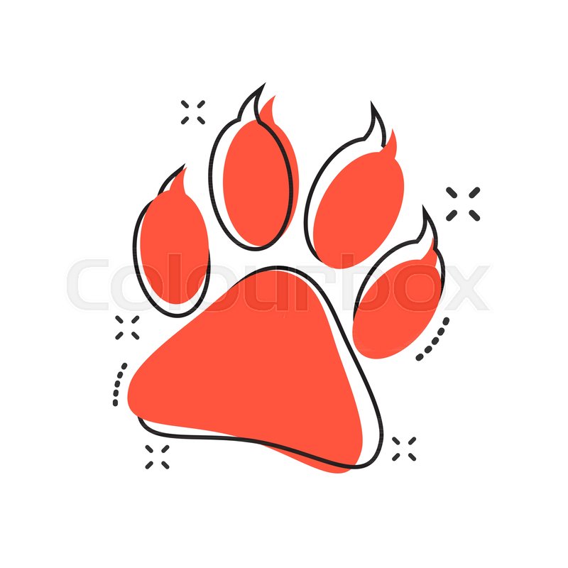 800x800 Vector Cartoon Paw Print Icon In Comic Stock Vector Colourbox