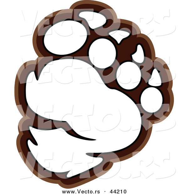600x620 Vector Of A Bear Paw Outlined Coloring