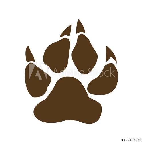 Brown Bear Paw With Claws Vector Illustration Background And Text 500x500 Brown Bear Paw With Claws Vector Illustration Background And Text
