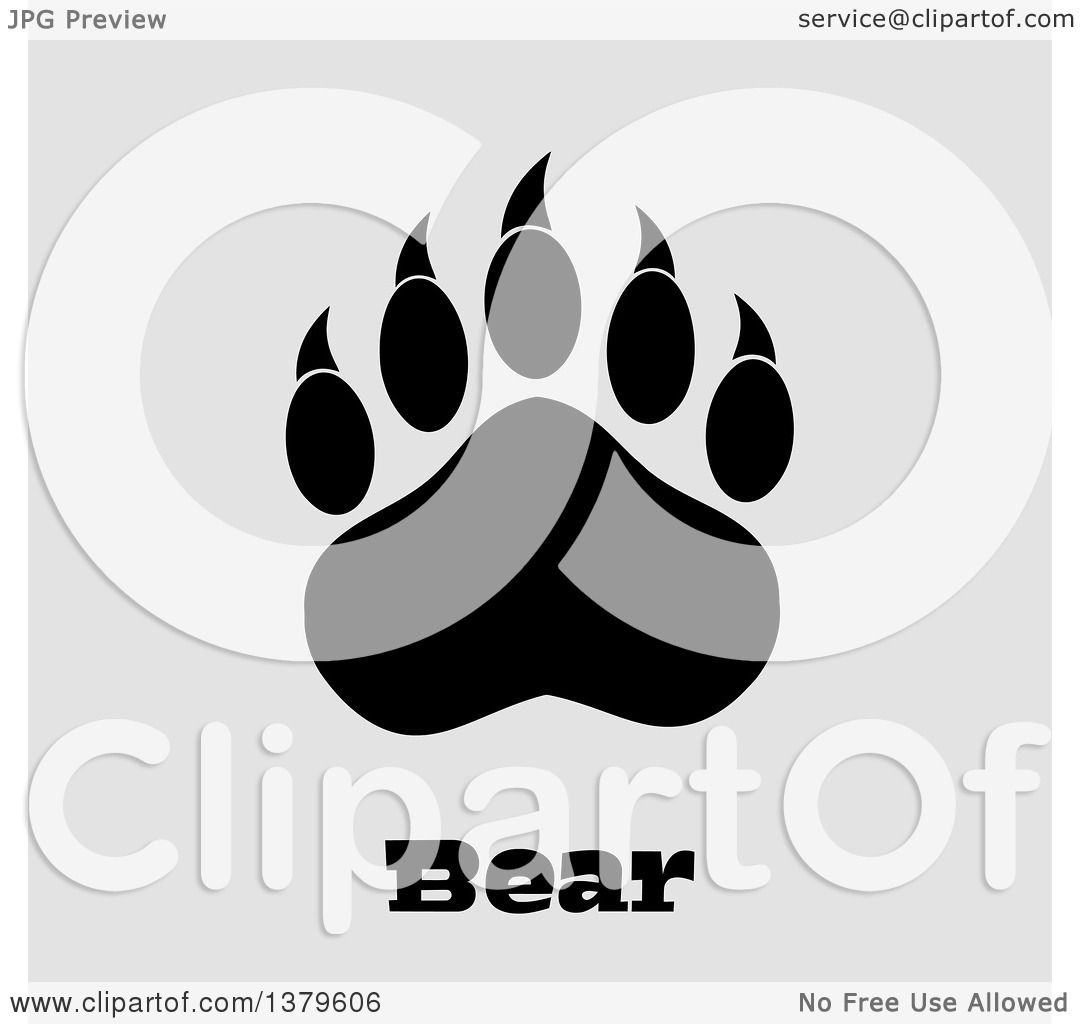 Clipart Of A Black Grizzly Bear Paw Over Text On Off White 1080x1024 Clipart Of A Black Grizzly Bear Paw Over Text On Off White