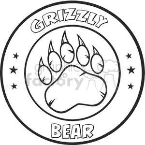 Royalty Free Rf Clipart Illustration Black And White Bear Paw 300x300 Royalty Free Rf Clipart Illustration Black And White Bear Paw