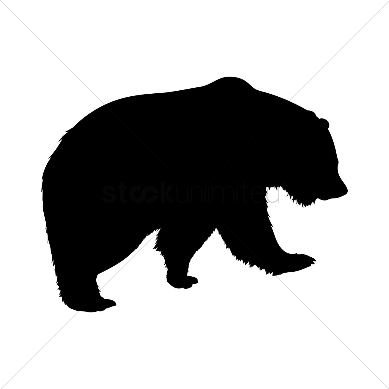 1300x1300 Bear Silhouette Vector Image