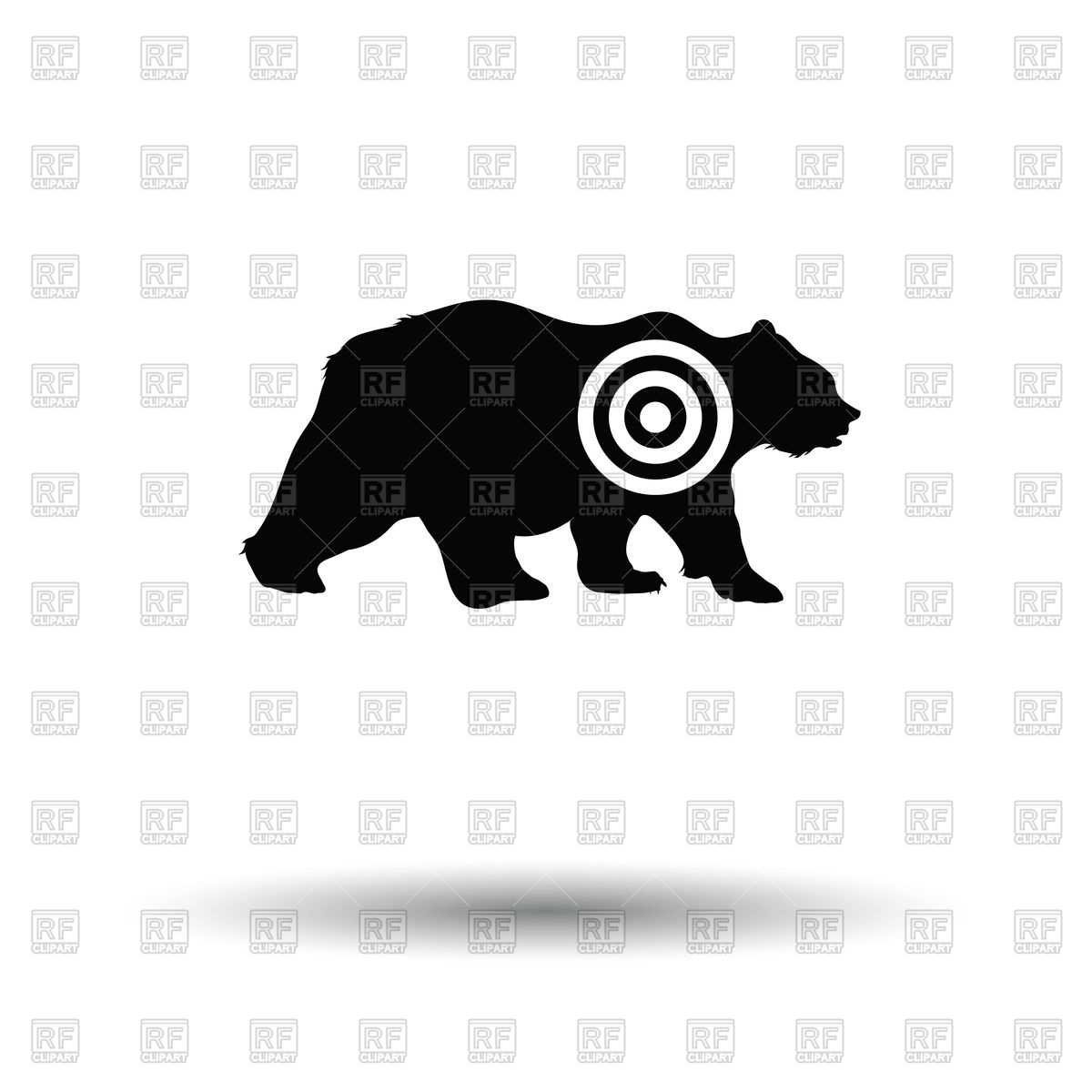 1200x1200 Bear Silhouette With Target Icon Vector Image Of Plants