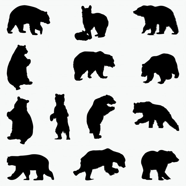 626x626 Bear Silhouettes Vector Premium Download