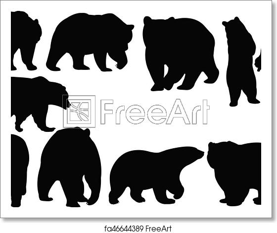 560x470 Free Art Print Of Bear Silhouette Vector Illustration Freeart