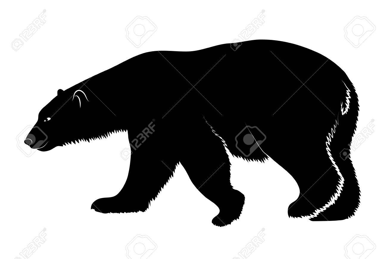 1300x870 Polar Bear Silhouette Vector
