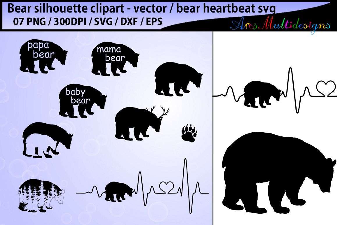 1158x772 Bear Silhouette Vector Mama Bear Cut Papa Bear