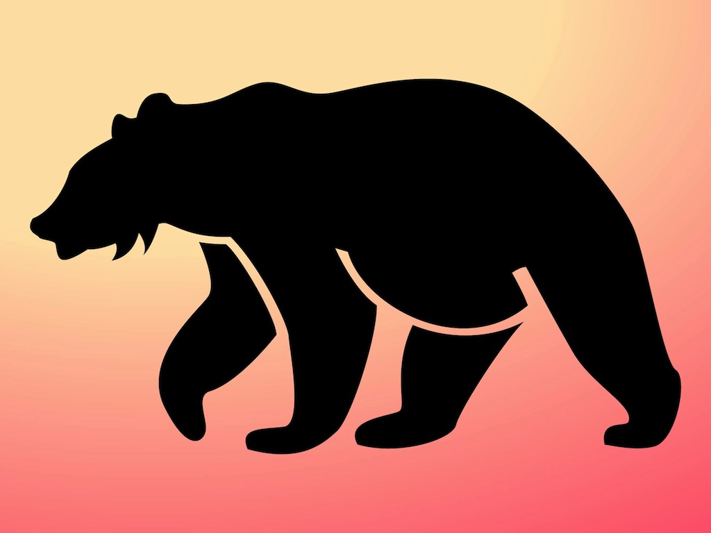 1024x768 Bear Silhouette Vector Art Graphics