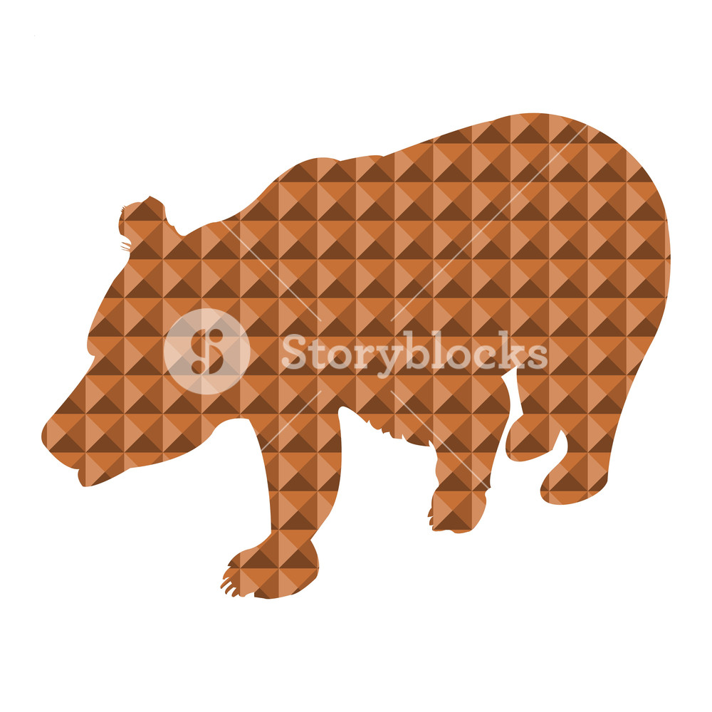1000x1000 Bear Silhouette Abstraction Of Brown Color Vector Illustration