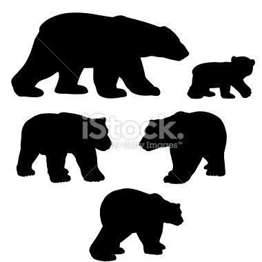 380x380 Polar Bear Silhouettes With Cub January Preschool Winter