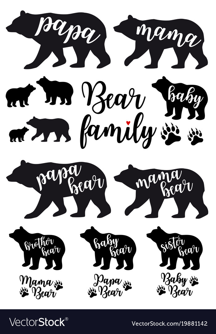 700x1080 Baby Bear Silhouette Vector