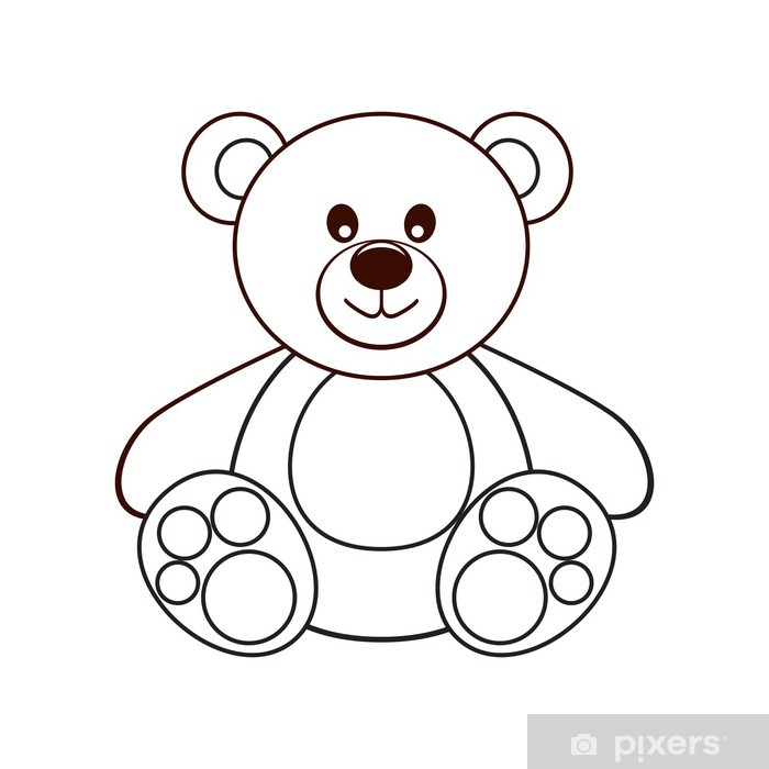 700x700 Bear Vector Illustration Wall Mural