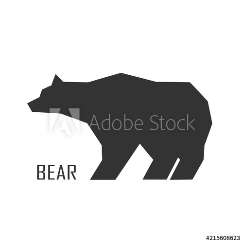 500x500 Silhouette Of Brown Bear Vector Illustration