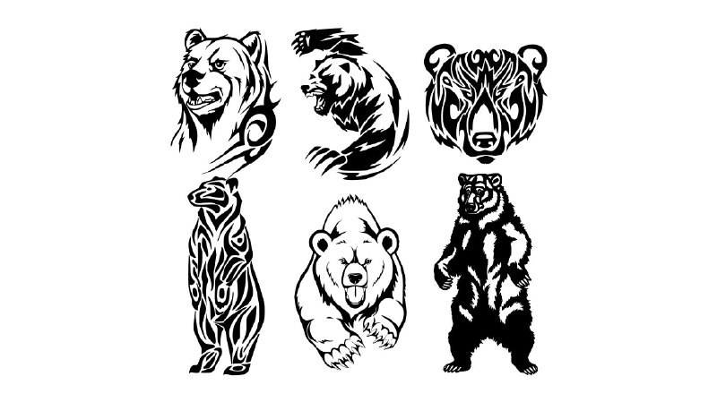 800x449 Tribal Bear Vector Art Free Vector Cdr Free Download Vector