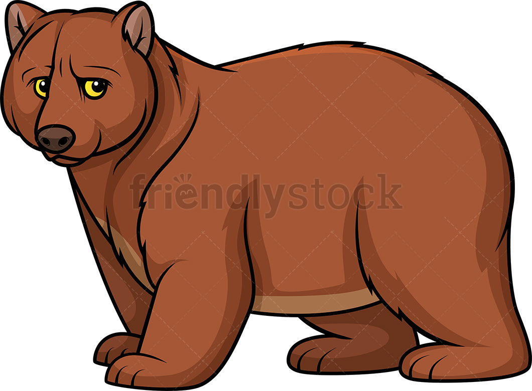 1060x780 Wild Bear Cartoon Clipart Vector