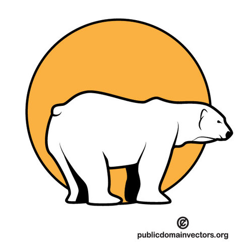 Polar Bear Vector Clip Art 500x500 Polar Bear Vector Clip Art