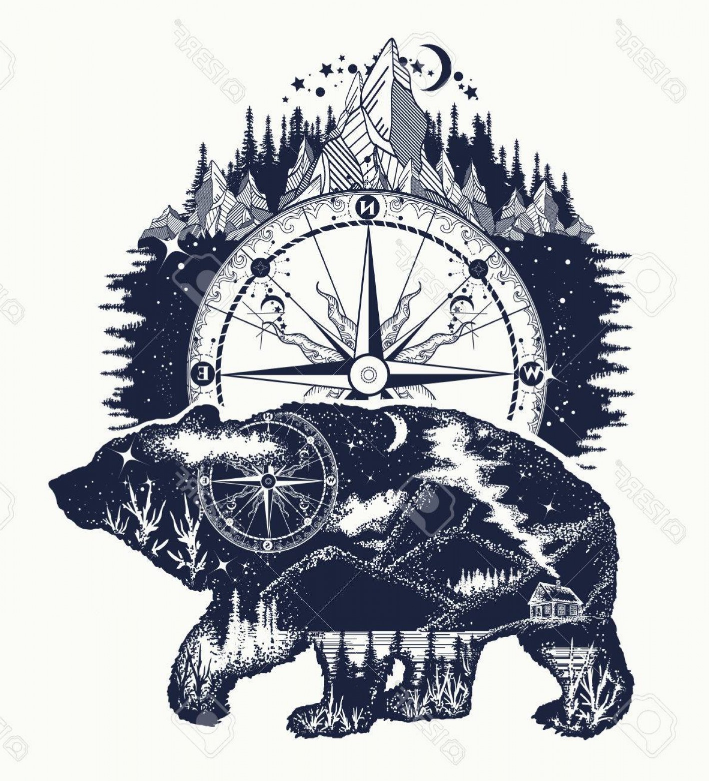 Vector Art Bear With Salmon Hoodamathrun 1417x1560 Vector Art Bear With Salmon Hoodamathrun