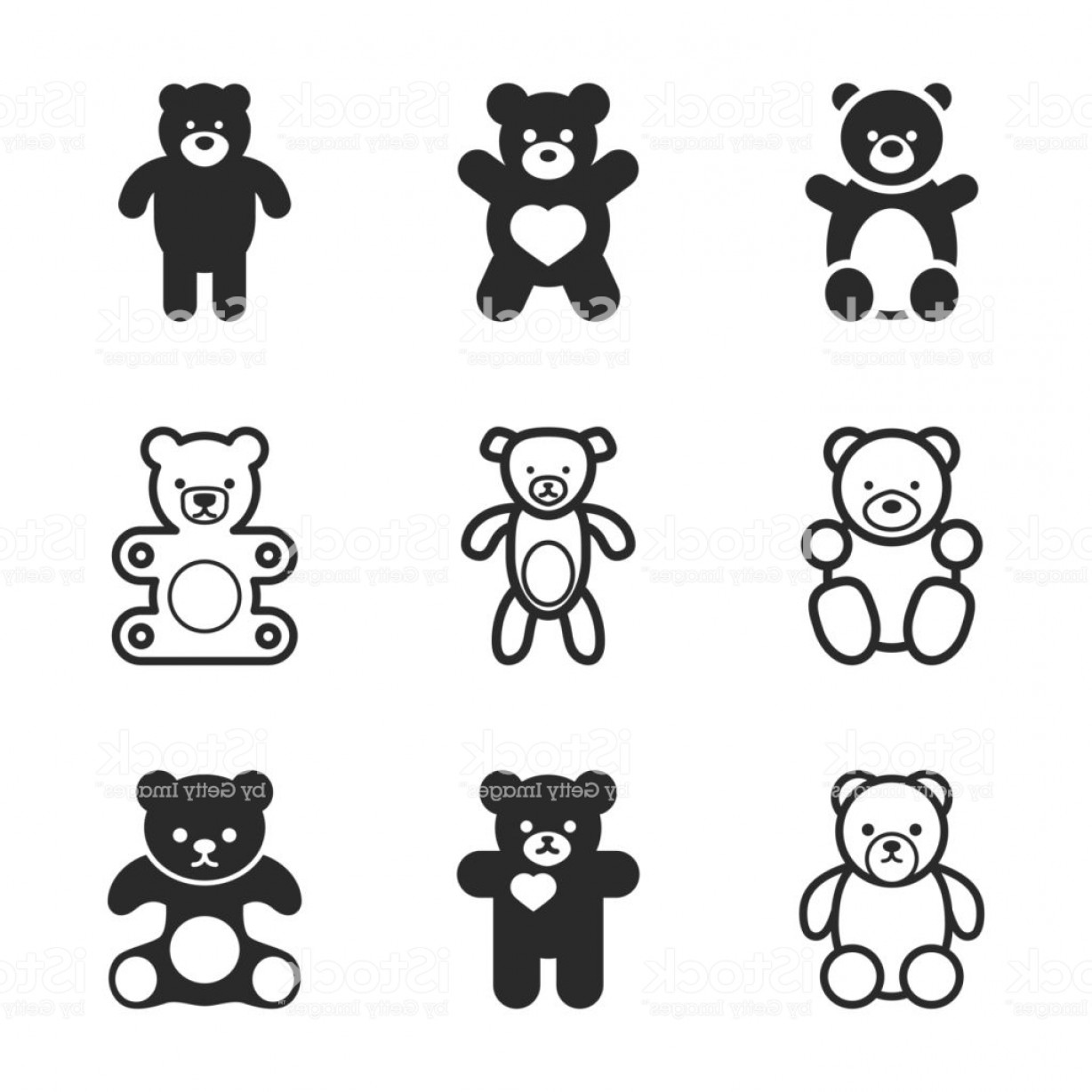 1228x1228 Teddy Bear Vector Icons Gm Handandbeak