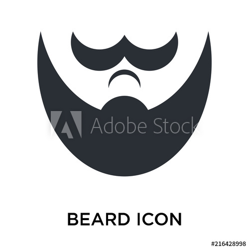 500x500 Beard Icon Vector Sign And Symbol Isolated On White Background