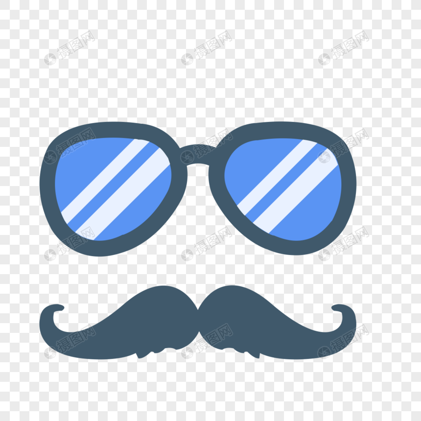 860x860 Glasses Beard Icon Free Vector Illustration Material Png