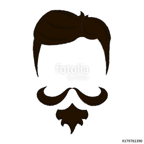 500x500 Hipster Hairstyle And Beard Icon Vector Illustration Graphic