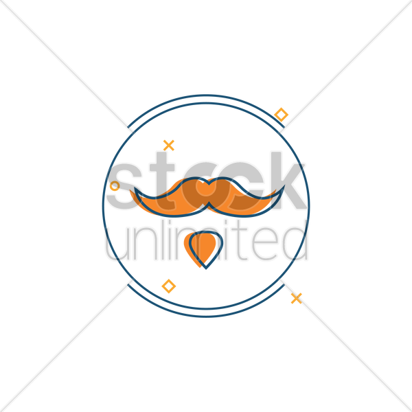 600x600 Mustache And Beard Icon Vector Image