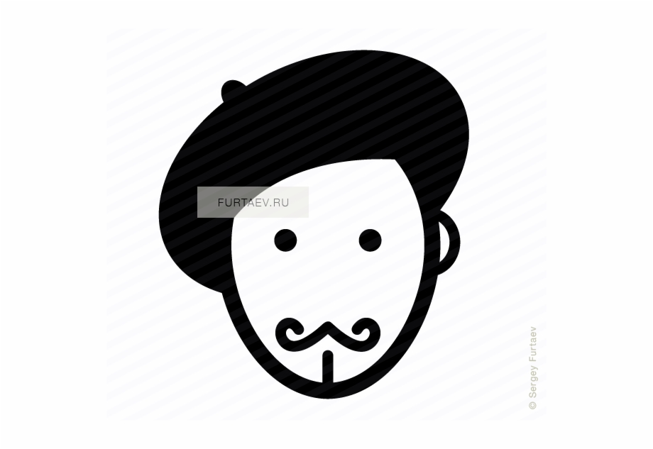 920x633 Vector Icon Of Male Face With Small Beard