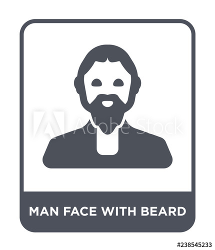 430x500 Man Face With Beard Icon Vector