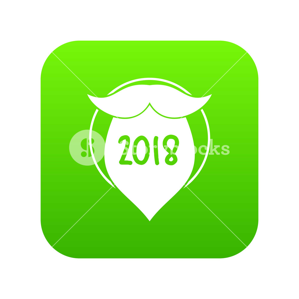 1000x1000 Beard Icon Green Vector Isolated On White Background Royalty Free