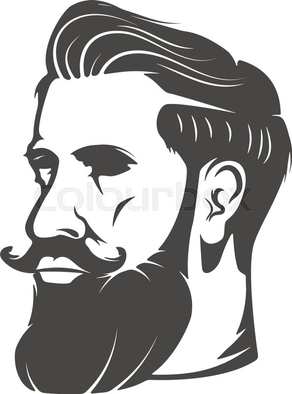 593x800 Gentleman Head With Beard And Mustache Stock Vector Colourbox