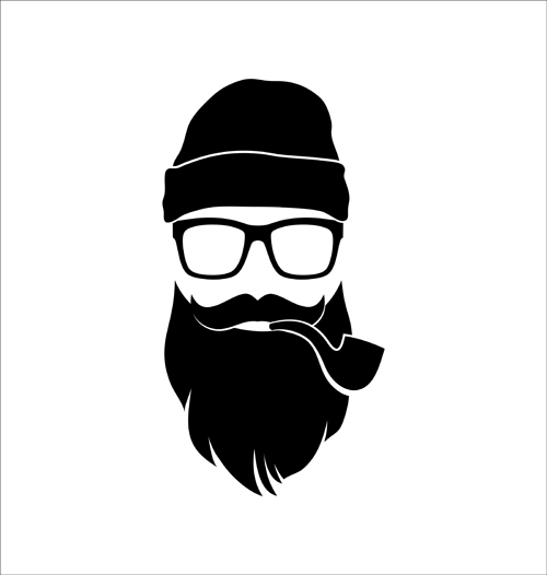 500x526 Long Beard Hipster Head Portrait Vector Set Free Download