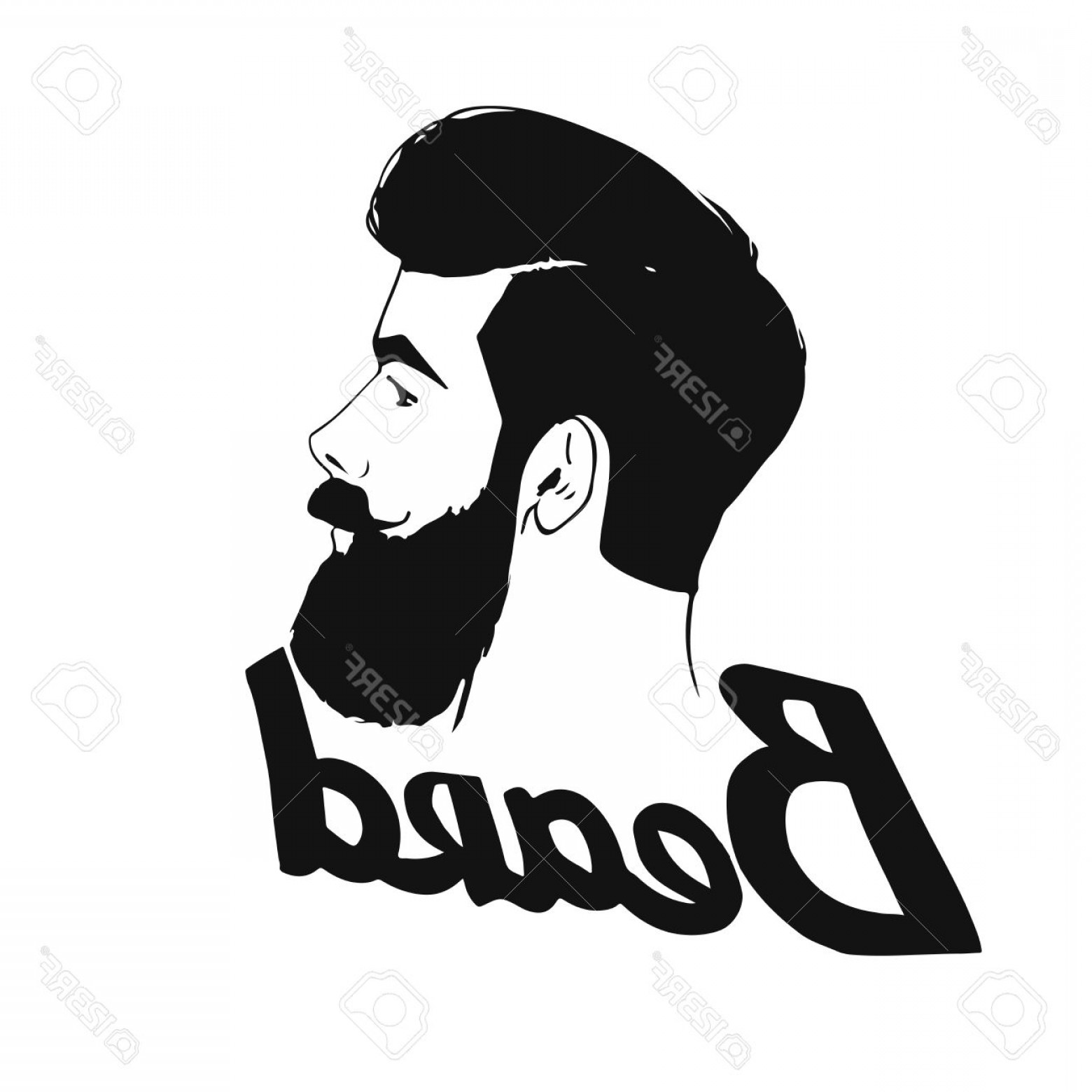 1560x1560 Photostock Vector Vector Hipster Barber Shop Bearded Man S Head