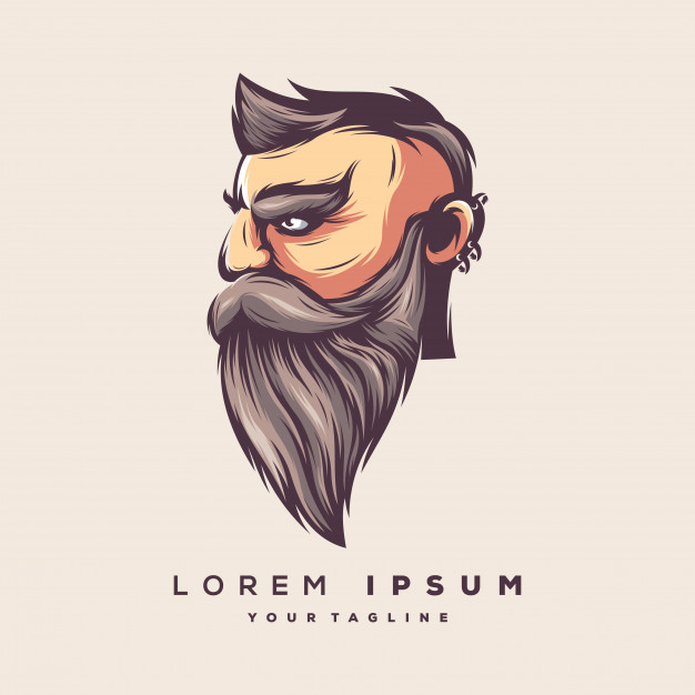 626x626 Beard Logo Vector Vector Premium Download